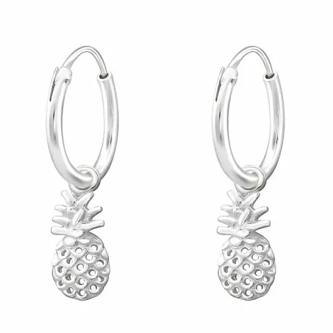 10 mm ananas creooloorbellen in zilver