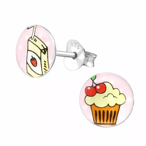 cup cake oorbellen in zilver