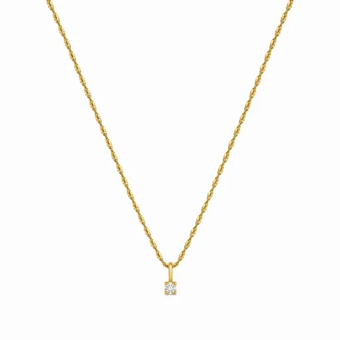 lab grown diamant hanger met ketting in 925 caraat verguld sterlingzilver 0,035 ct