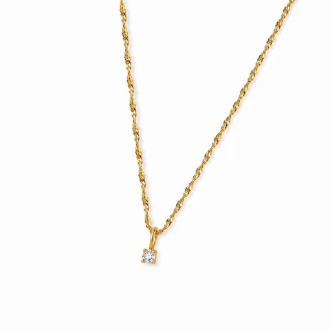 lab grown diamant hanger met ketting in 925 caraat verguld sterlingzilver 0,035 ct