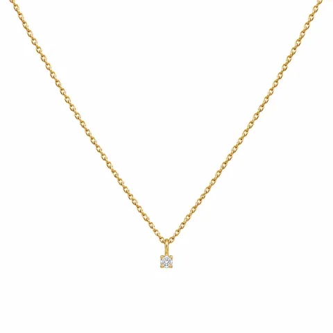 lab grown diamant hanger met ketting in 925 caraat verguld sterlingzilver 0,062 ct