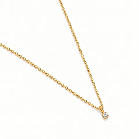 lab grown diamant hanger met ketting in 925 caraat verguld sterlingzilver 0,062 ct
