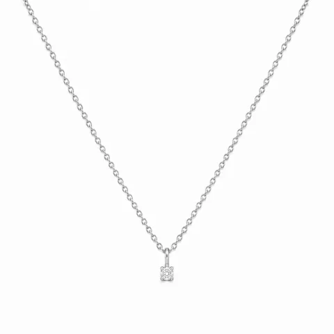 lab grown diamant hanger met ketting in 925 caraat zilver 0,062 ct