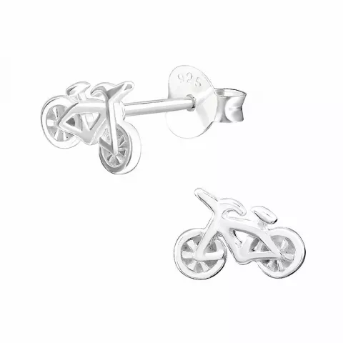 Klein fiets oorbellen in zilver