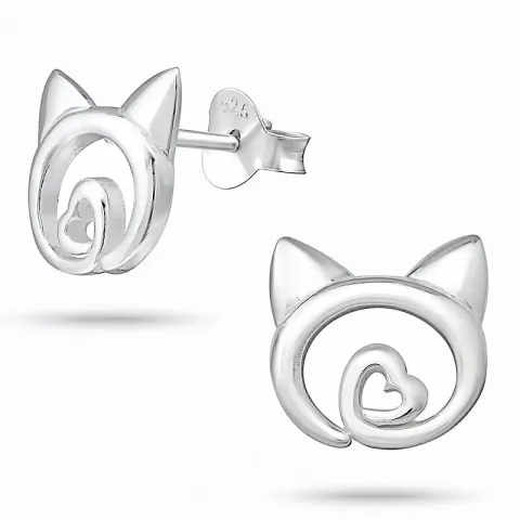 katten oorbellen in zilver