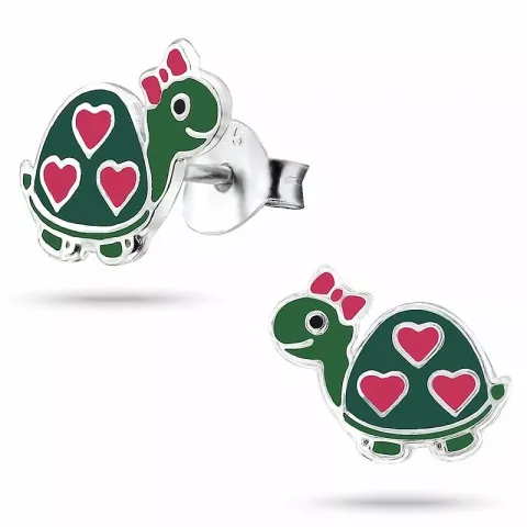 schildpad oorbellen in zilver