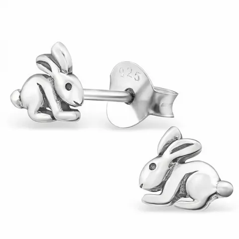 Klein konijn oorbellen in zilver