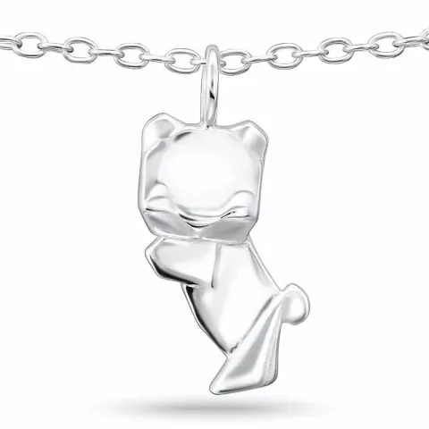 Elegant teddybeer enkelbandje in zilver met hanger in zilver