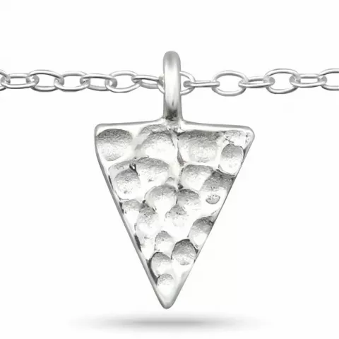 Driehoek enkelbandje in zilver met hanger in zilver