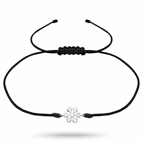 Goedkoop sneeuwvlokken armband in nylon met hanger in zilver