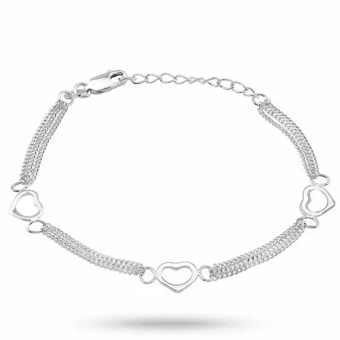Elegant hart armband in zilver met hartjes hanger in zilver