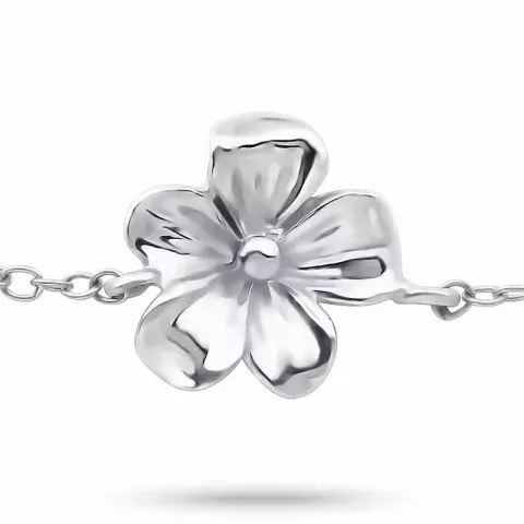 Bloem armband in zilver met bloemen hanger in zilver