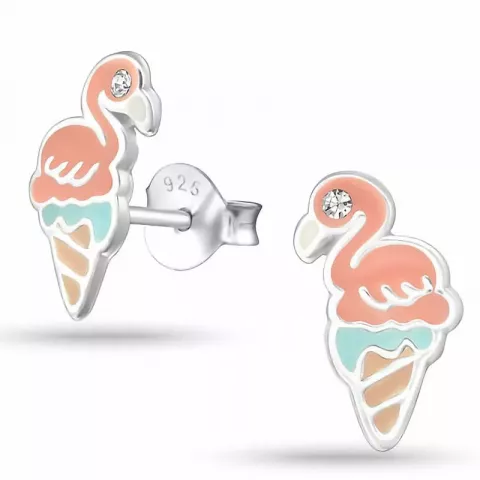 flamingo oorbellen in zilver