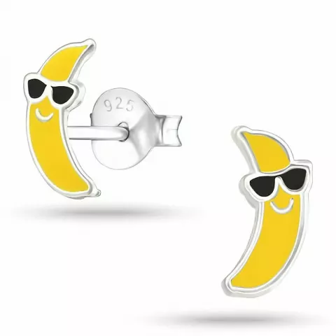 banane oorbellen in zilver