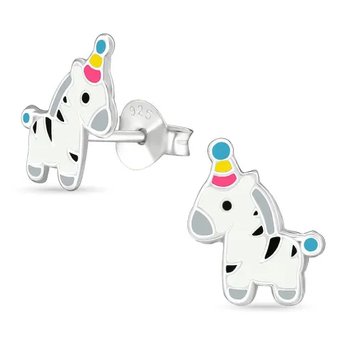 zebra oorsteker in zilver