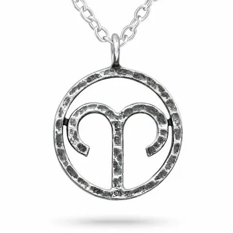 Sterrenbeeld ram ketting in zilver met hanger in zilver