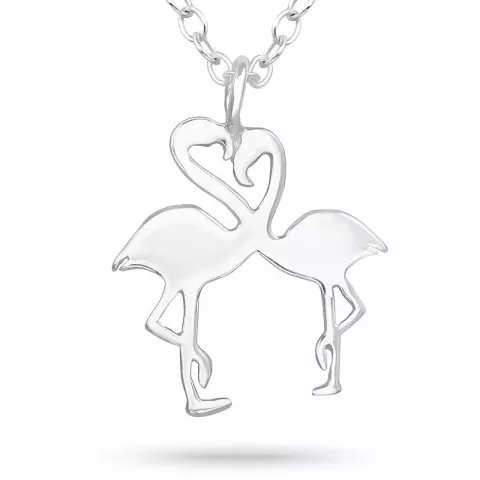 Flamingo ketting in zilver met hanger in zilver