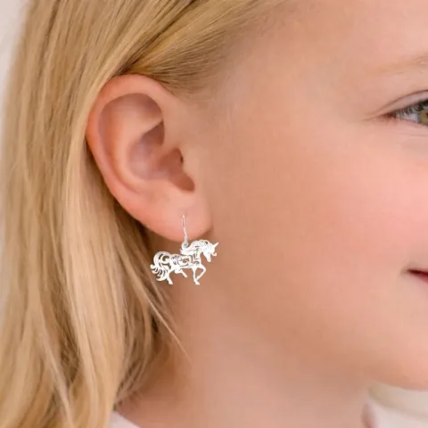 eenhoorn oorbellen in zilver - Little Ones