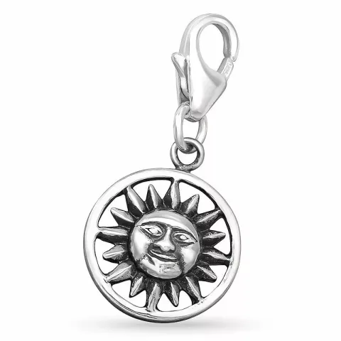 Rond zon bedeltje in zilver