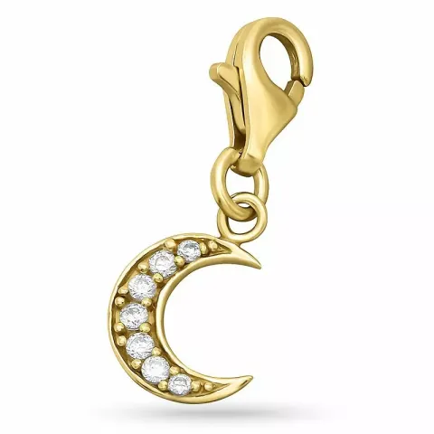 Maan zirkoon bedeltjes in verguld sterlingzilver
