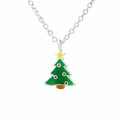 Kerstboom ankerketting in zilver met hanger in zilver