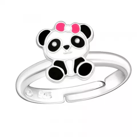 panda kinder ring in zilver