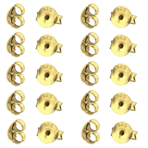 10 paar butterflies in verguld sterlingzilver