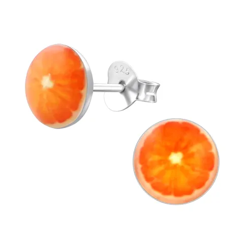 Sinaasappel oorbellen in zilver