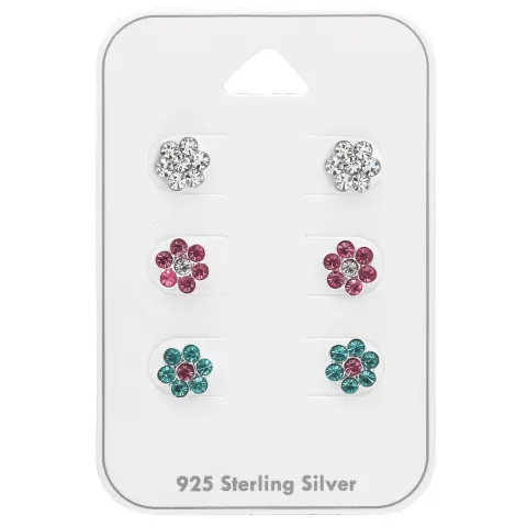 bloem oorsteker in zilver - Little Ones