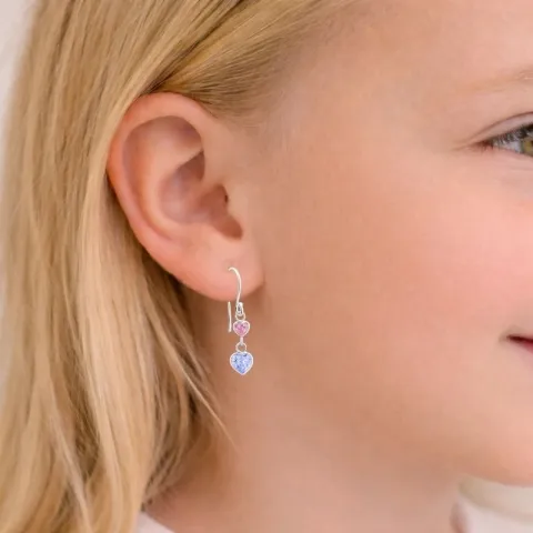 lange hart oorbellen in zilver - Little Ones