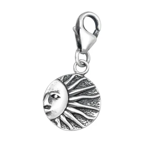 zon bedeltje in geoxideerd sterlingzilver