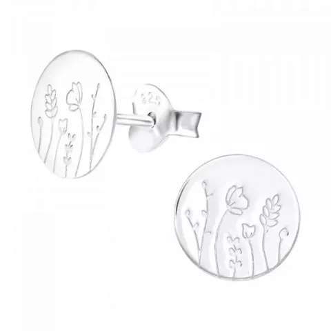 8 mm bloem oorbellen in zilver - Little Ones