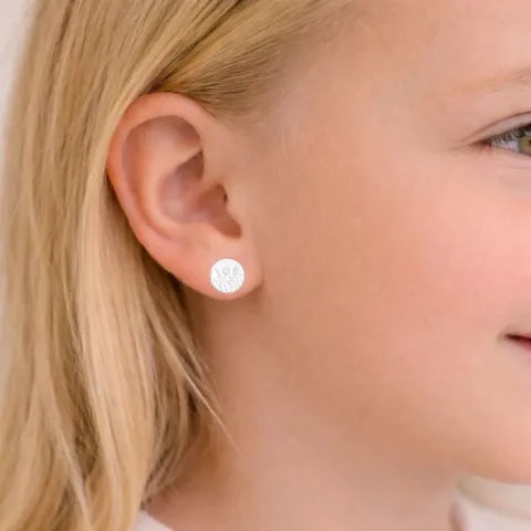 8 mm bloem oorbellen in zilver - Little Ones