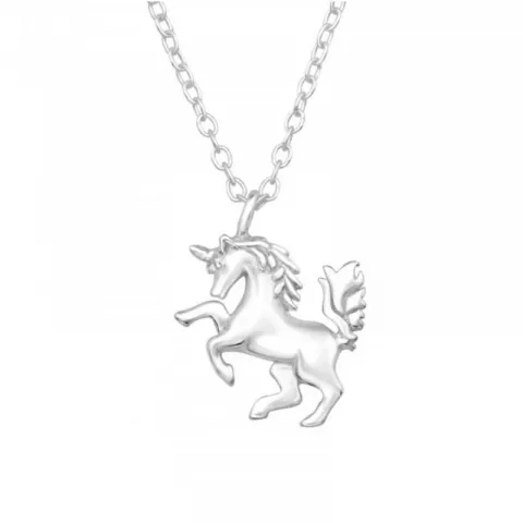 paarden ketting met hanger in zilver
