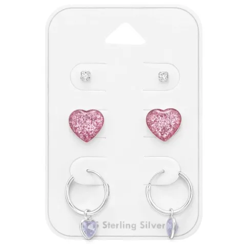 hart oorbellen in zilver