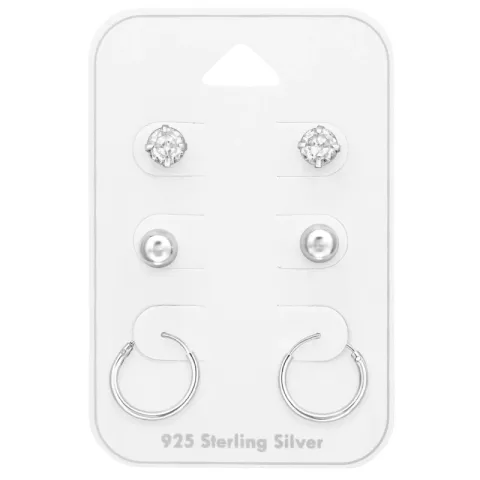 witte zirkoon oorbellen in zilver