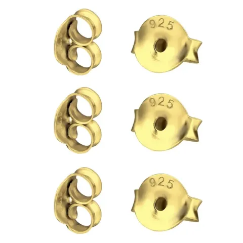 3 paar butterflies in verguld zilver