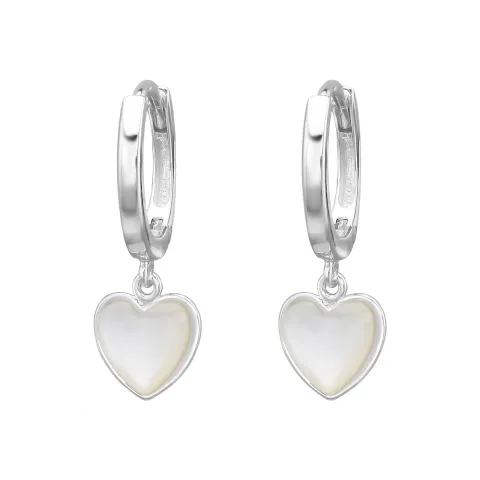 12 mm hart parelmoer creool in verzilverd messing - Amoré