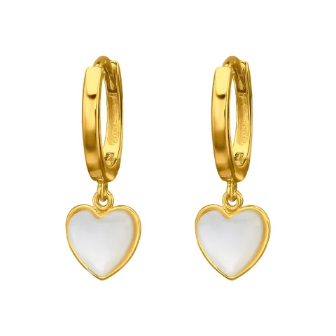 12 mm hart parelmoer creool in verguld messing - Amoré