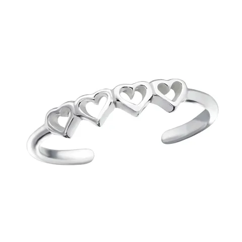 hart teenring in zilver