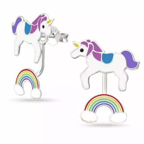 Eenhoorn oorbellen in zilver