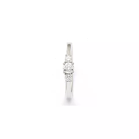 diamant ring in 14 karaat witgoud 0,21 ct 0,132 ct