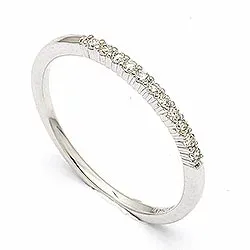 Smal diamant ring in 14 karaat witgoud 0,099 ct