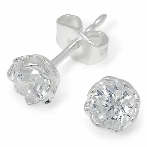 5 mm rond zirkoon oorbellen in zilver