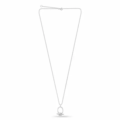 knoop ketting in zilver met hanger in zilver