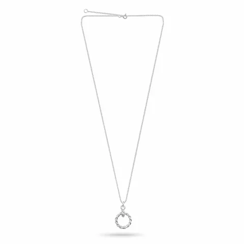 gevlochten ketting in zilver met hanger in zilver