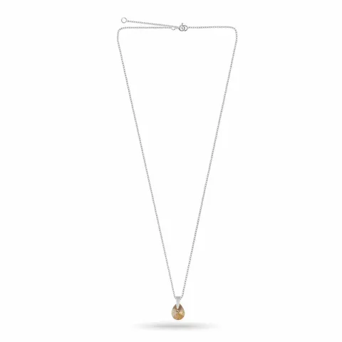 druppel ketting in zilver met hanger in zilver