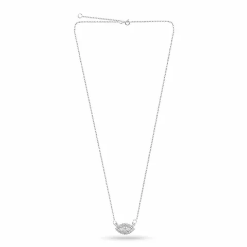 oog ketting in zilver met hanger in zilver