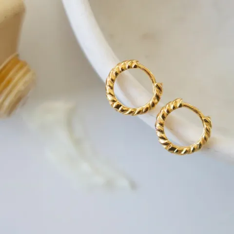 12 mm creool in verguld zilver