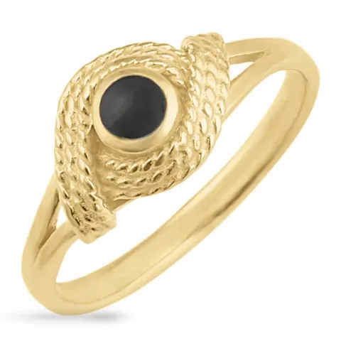 onyx ring in verguld sterlingzilver